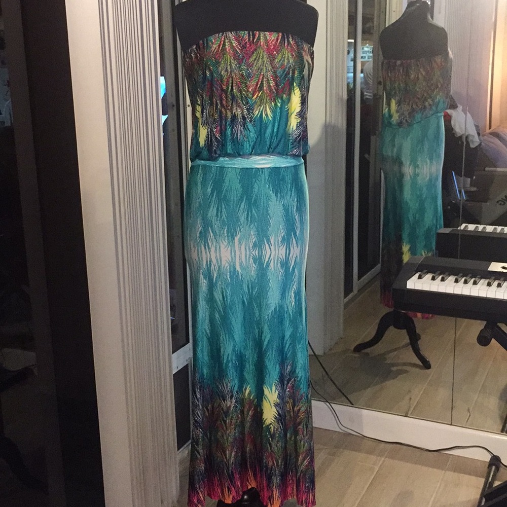 Bohemian Maxi Strapless Dress